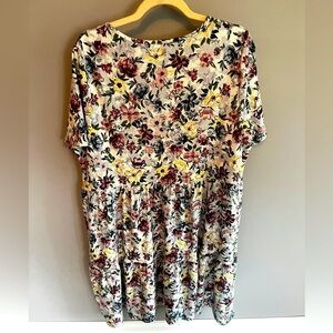 PENN Pennington’s Short Sleeve Tiered Floral Dress White Flowers Wedding Shower